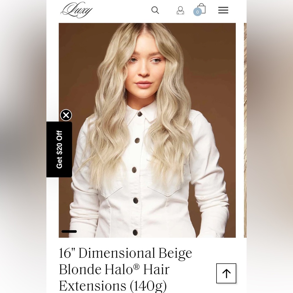 Lucy Hair 16" Dimensional Beige Blonde Halo® Hair Extensions (140g)